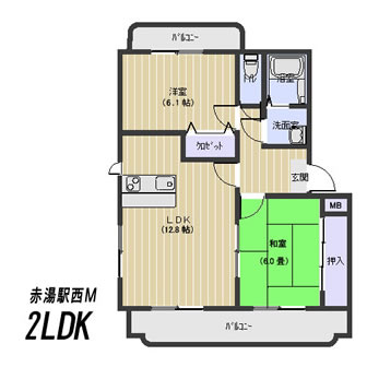 Ｙ＆Ｍ赤湯駅東間取りb