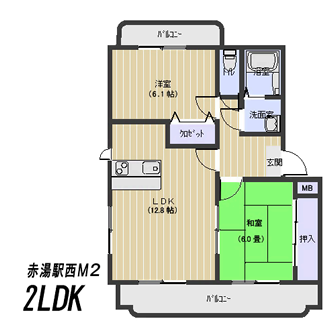 Ｙ＆Ｍ赤湯駅西Ⅱ間取り